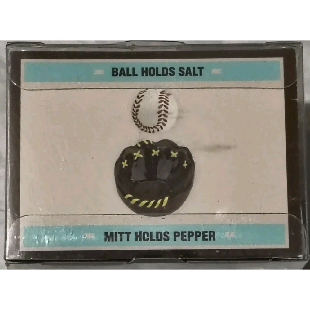 Baseball Glove & Baseball Salt Pepper Shakers Sports Decor Vintage